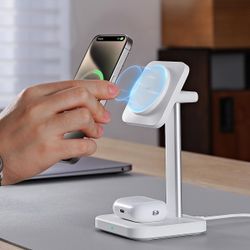 Wireless MagSafe Charging Station for Apple Device iPhone Watch Airpods Charger Stand Holder New condition 