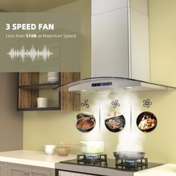 FIREGAS 30” Wall Mount Range Hood 400CFM