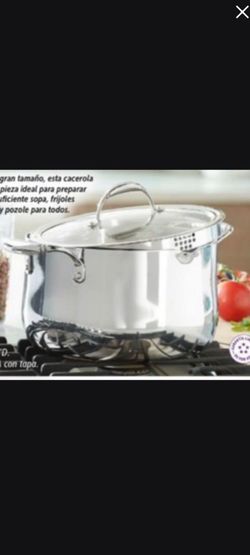OLLA DE 8 QT DE ACERO INOXIDABLE TRI PLY CON TAPA COLADORA PRINCESS HOUSE 🌷 🌻