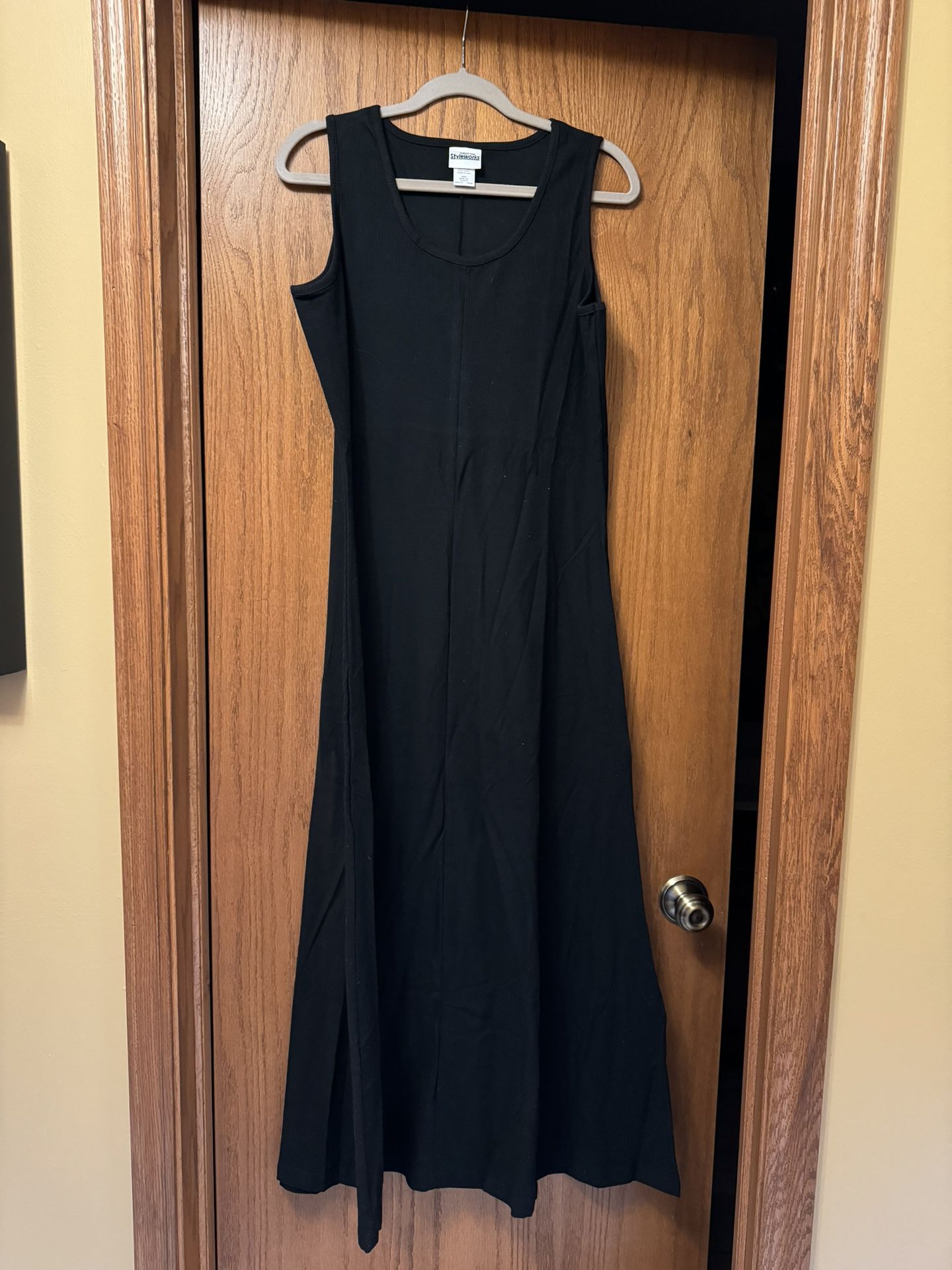 Newport News Womens XL Ribbed Cotton Pullover Aline Tank Top Summer long Dress