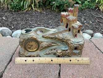 Old Castle Clock Pot Metal