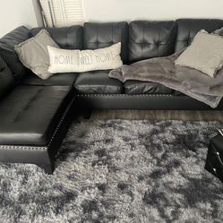 Leather Studded Couch With Moving Parts