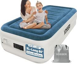Twin Air Mattress Built-In Pump Inflatable Bed for Guests Camping Home