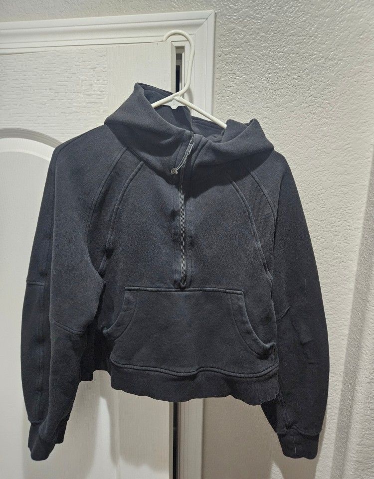 Lululemon Black Oversized Half-Zip Hoodie