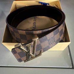 Louis Vuitton Brown Plaid Belt