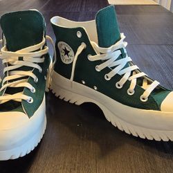 Converse Chuck Taylor All Star Lugged High Top Green White Platform Shoes
