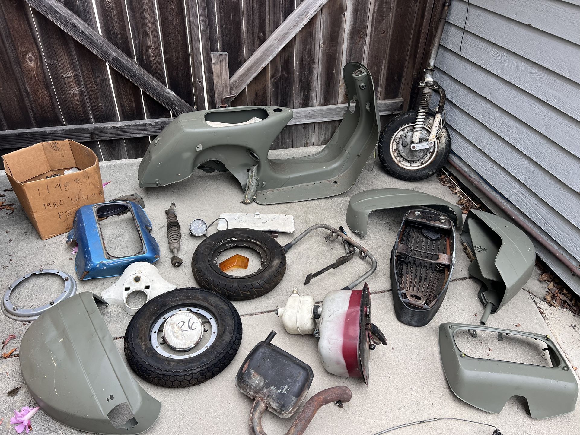 FREE 1980 Vespa Scooter In Pieces Barn Find 200e Parts For eBay Or Put It All Together I Don’t Know If Complete Besides Motor Must Take All