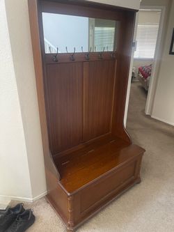 Hall tree entry bench