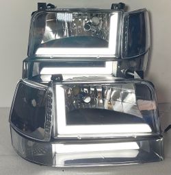 LA Zona Auto Parts 1992 to 1996 Ford F150 F250 F350 Bronco LED Headlights Luces Micas Calaveras Micas Faros