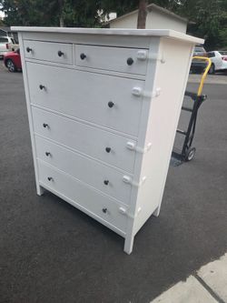 Assembled Stained White ikea Hemnes Taller Chest Dresser.  Delivery Available