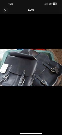 Saddle Bags Black Leather