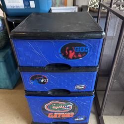 Gators Three Drawer Plastic Sterilite storage On Wheels