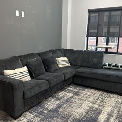 Navy/Charcoal L Shaped Couch 
