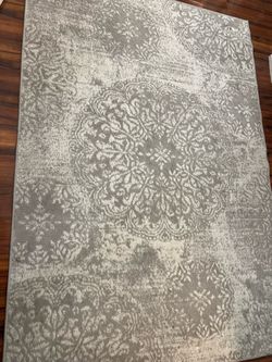 Gray Medallion Distressed Area Rug