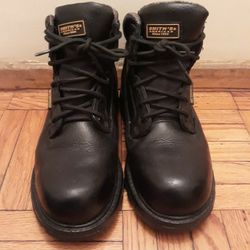 SMITH'S AMERICAN TROOPER WATERPROOF LEATHER BOOTS, BLACK, HARD TOE - 7.5 M