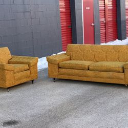 1973 Vintage Sofa + Armchair Set – Free Curbside Delivery