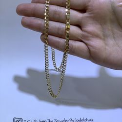 10K Yellow Gold Diamond Cut Chain