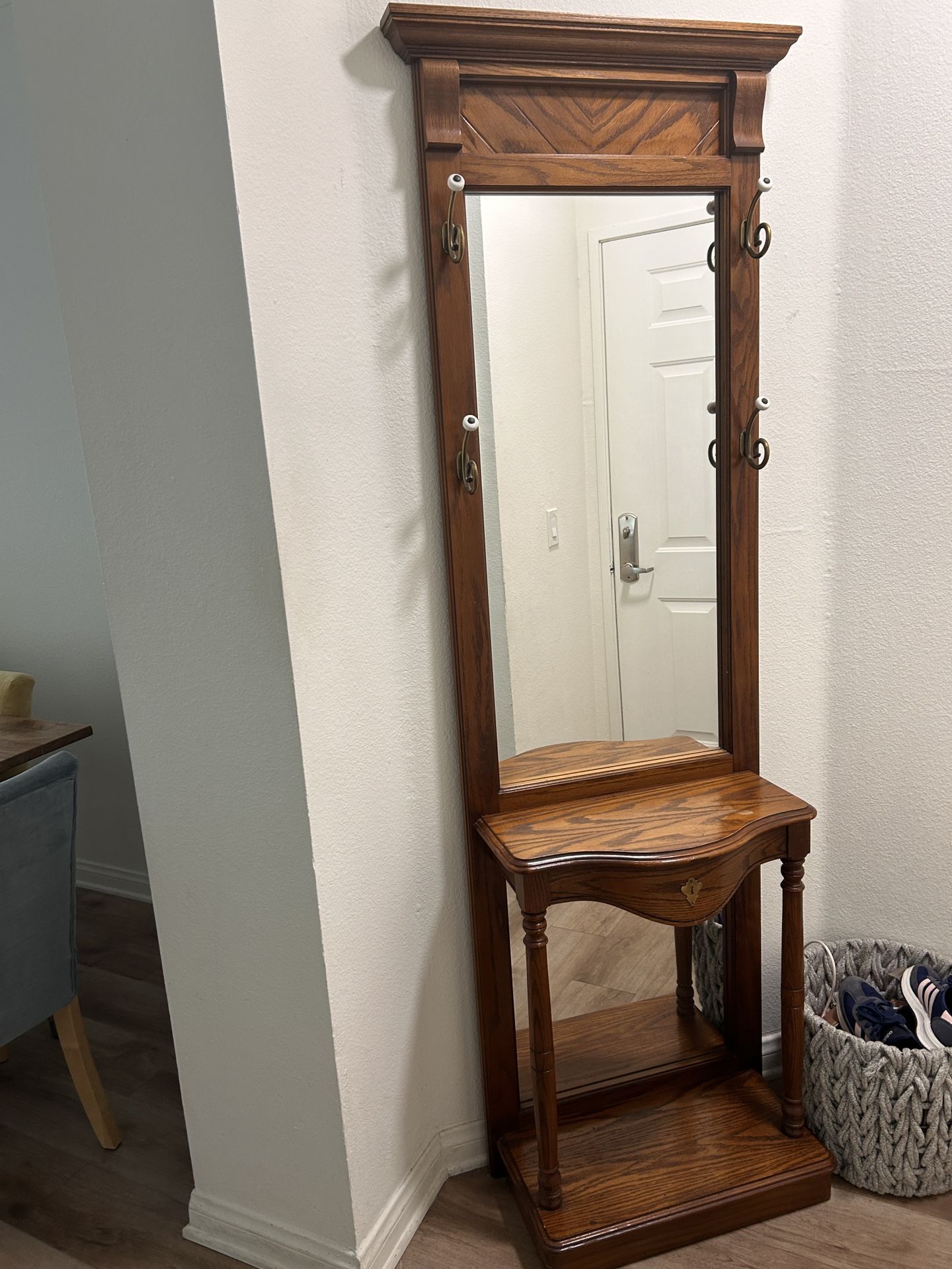 Pulaski Hall Tree with Mirror & Hooks – Must Go!