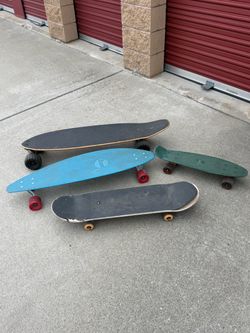 Lot of 4 Skateboards and long Boards