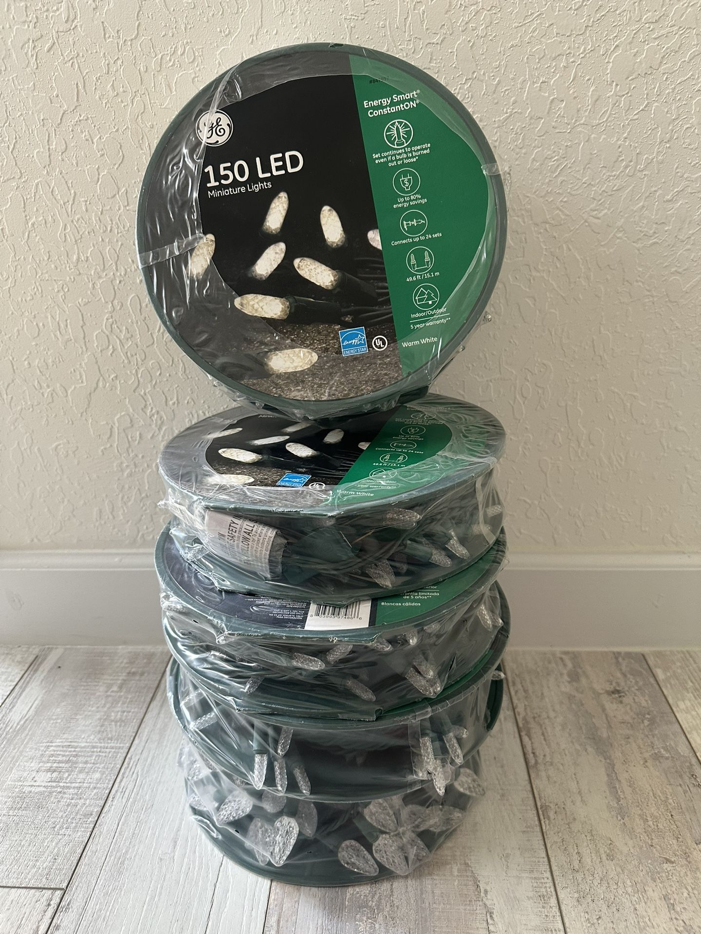 GE Set Of 5 Pack 150 LED Lights