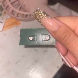 Baby Pink Gold Earrings Heart 