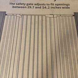 New.  Cumbor 36" Extra Tall Baby Gate for Stairs, 29.7-54.2" Extra Wide Dog Gate white (2606)