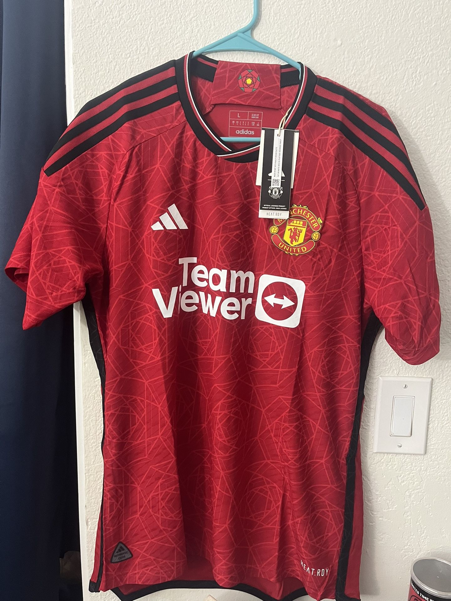 Adidas Manchester United 2023/24 Home Authentic Soccer Jersey Mens L Large New