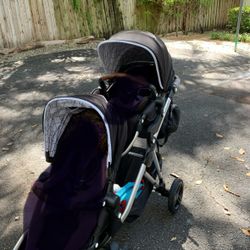 Mockingbrid Double Stroller With Ride board & Car Seat Adaptor