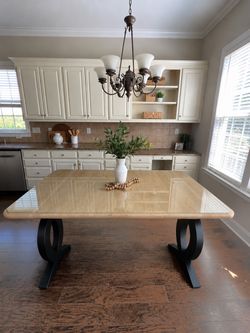 Custom Dining Table - Solid Oak Top with Modern Black Steel Legs