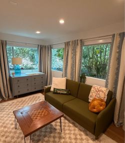 Mid-Century Modern Olive Green Sleeper Sofa