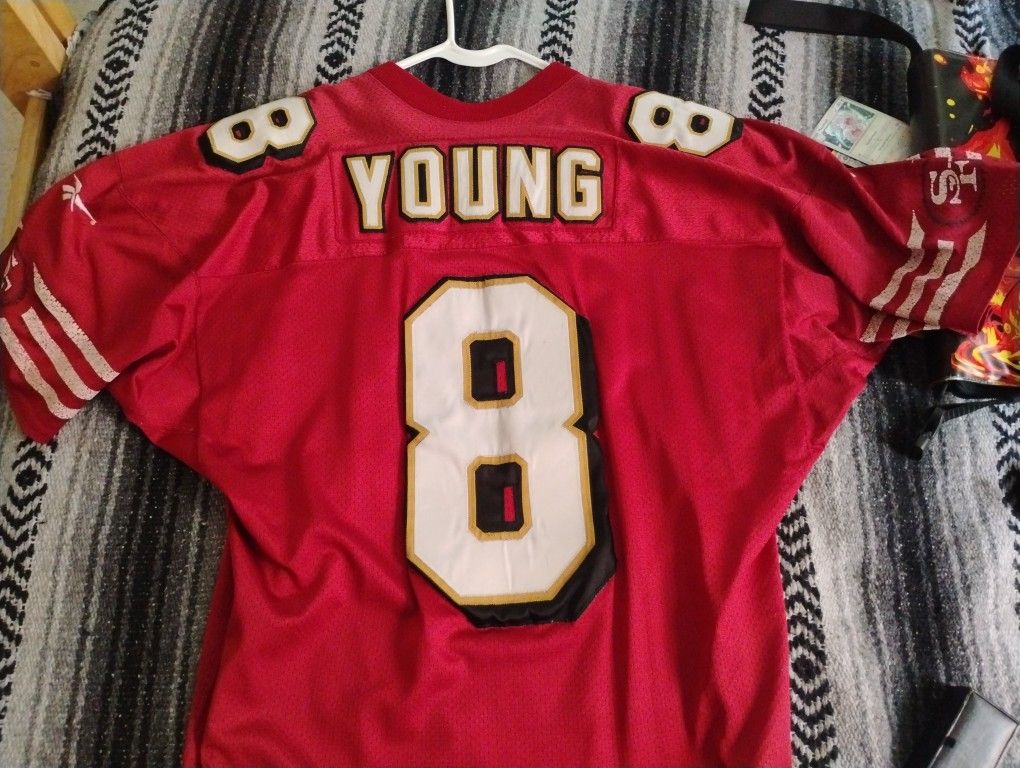 original 50th anniversary NFL Pro line 1996 Authentic Reebok Jersey #8 Steve Young 49ers. In good condition.