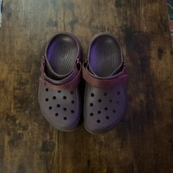 Crocs Hiker Xscape Color Block Platform Clog Dark Cherry Size 7y 