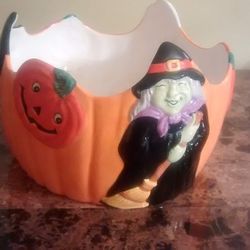 Antique Halloween candy or cookie huge ceramic bowl- FIRM Price