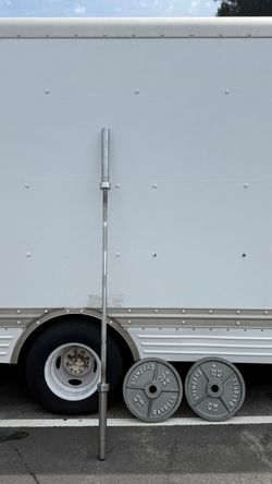 Olympic barbell with 45 plates