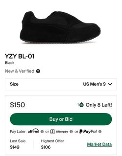 YZY BL-01 size 9 men’s 10 women’s new!