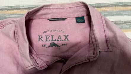 Men’s Tommy Bahama RELAX pink linen short sleeved button up