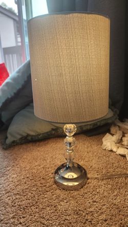 Table Lamp with Crystal Base and Drum Shade