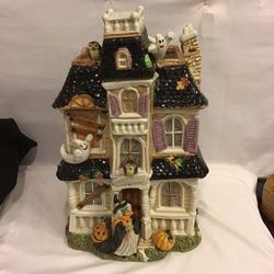 Classic FITZ and FLOYD Halloween Harvest 16β Ceramic Haunted Hooty House Cookie
