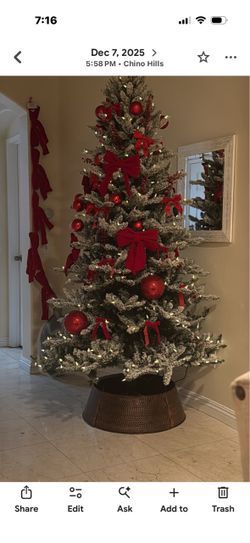 Flocked Artificial Christmas Tree with Lights