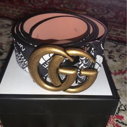 Black White Gucci Belt 