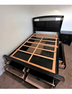 FREE- Black Captain’s Storage Bed with Bookcase Headboard & Drawers  - Full Size– Free OBO