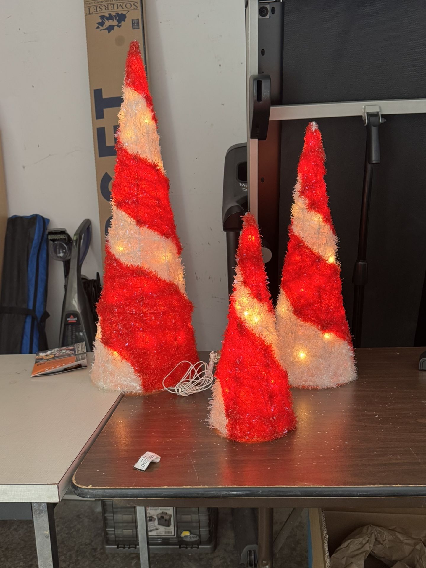 Lighted Candy Cane Christmas Trees
