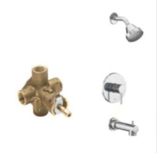 MOEN Align Single-Handle Posi-Temp Eco-Performance Tub and Shower Faucet Trim Kit in Chrome (Valve Included