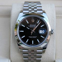 ROLEX 126300 DATEJUST 41MM BLACK STICK DIAL JUBILEE - T2825