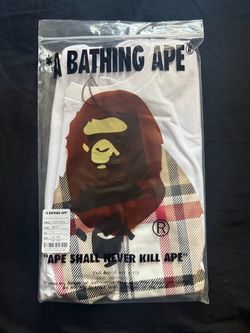 A Bathing Ape BAPE Burberry Graphic T-Shirt Size L