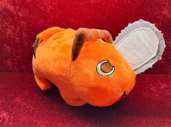 Chainsaw Man Pochita Plush 10” Anime Stuffed Animal Orange Dog