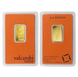 5 Gram Valcambi .9999 Fine Gold Bar in Assay