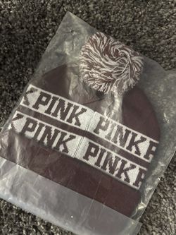 New w Tags Pink Beanie Hat - Burgundy / Brown