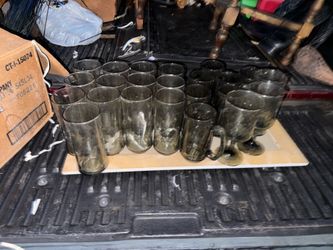 70s black Smokey glasses