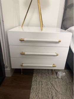 White/Gold Night Stand